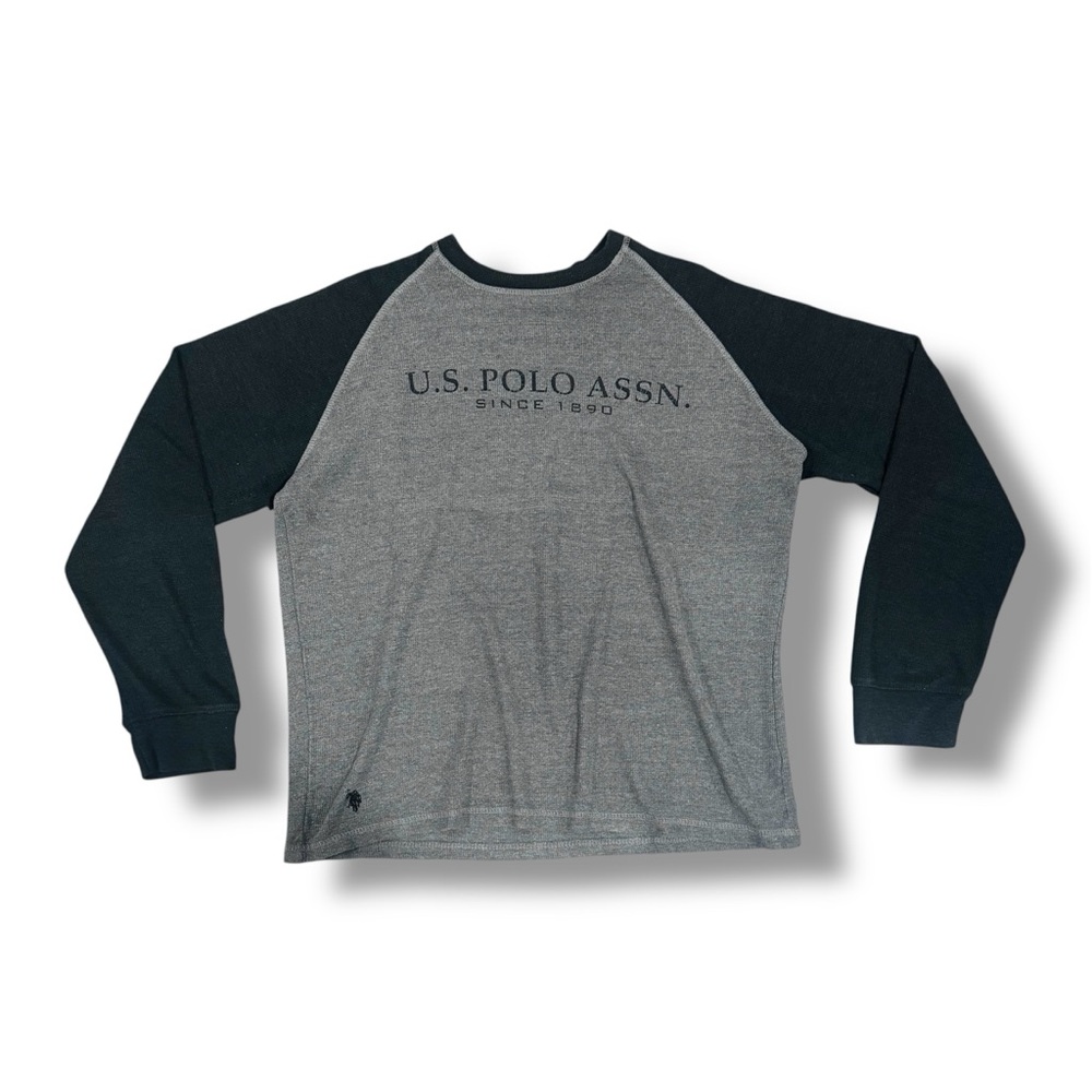 U.S. Polo Assn. Gray and Black Long Sleeve Tee 🏇